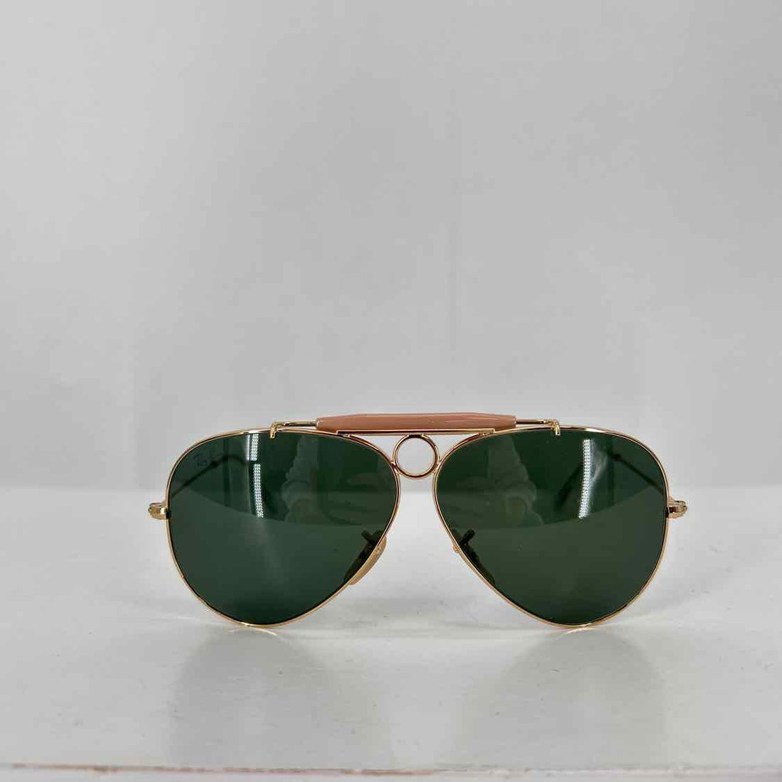 Ray Ban RB3138 Shooter non polarized green lens Aviator Metal Gold Sunglasses
