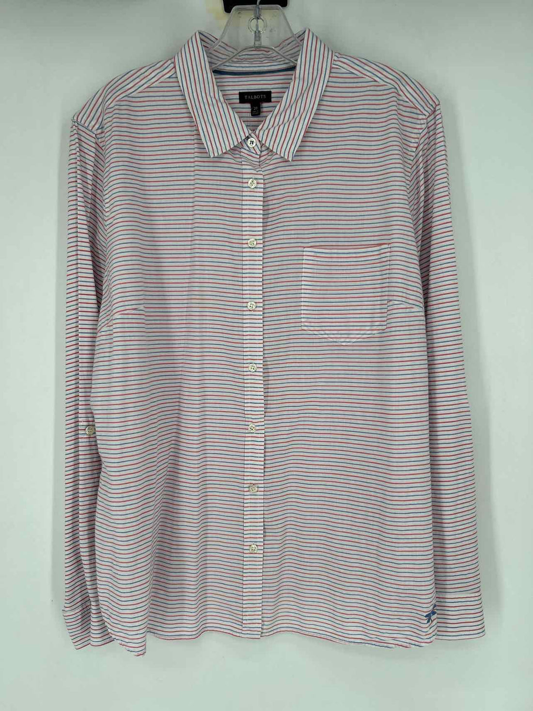 Talbots Size 20 Red White & Blue Stripe Top/Blouse