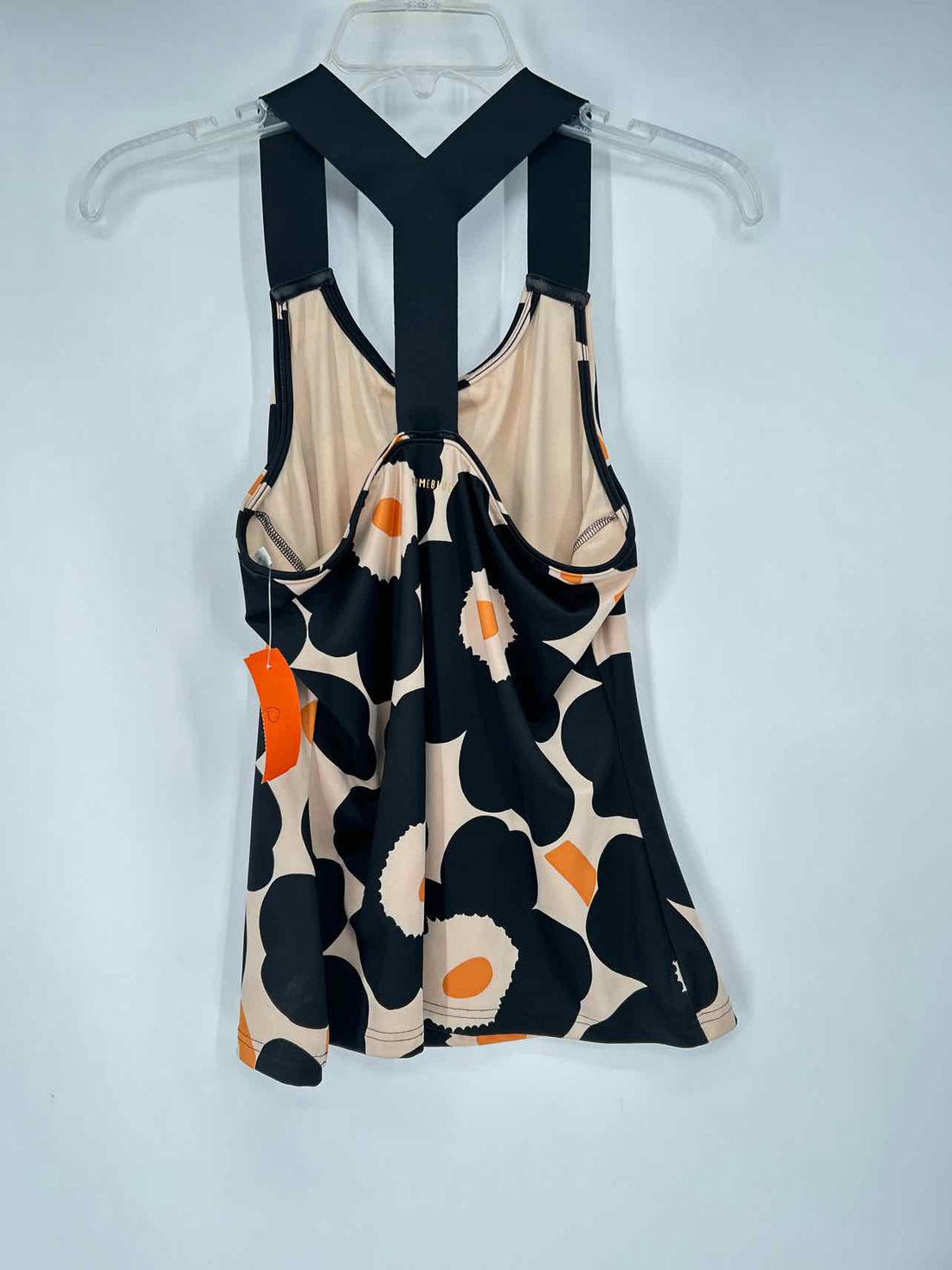 Adidas Size M Black & Beige Print Active Tops