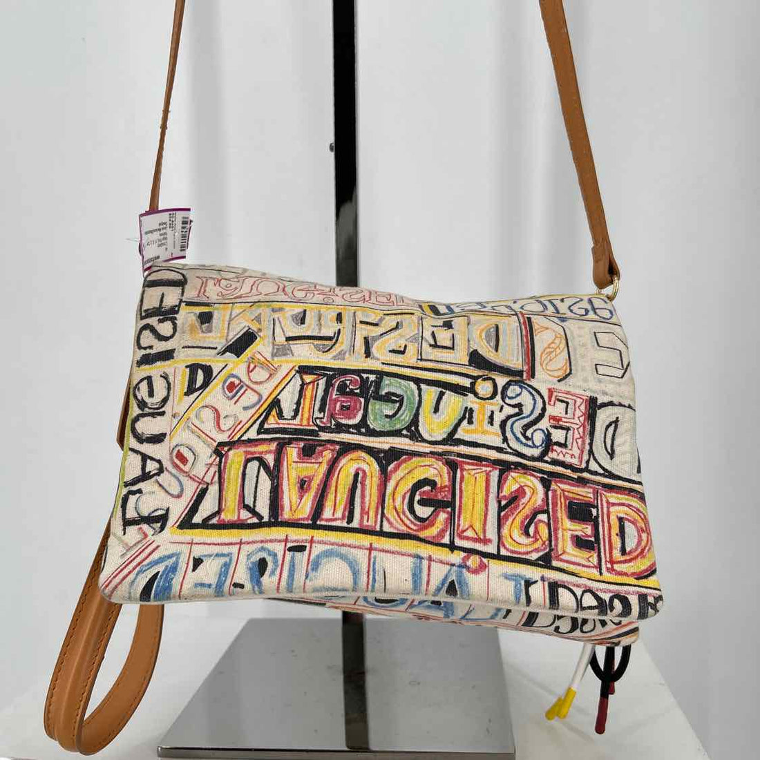 Desigual Beige Print Canvas Crossbody