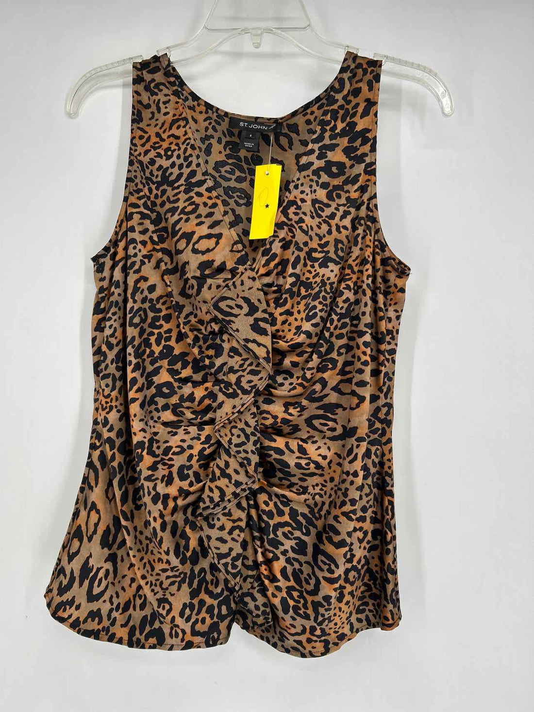 St John Size 8 Leopard Silk Sleeveless