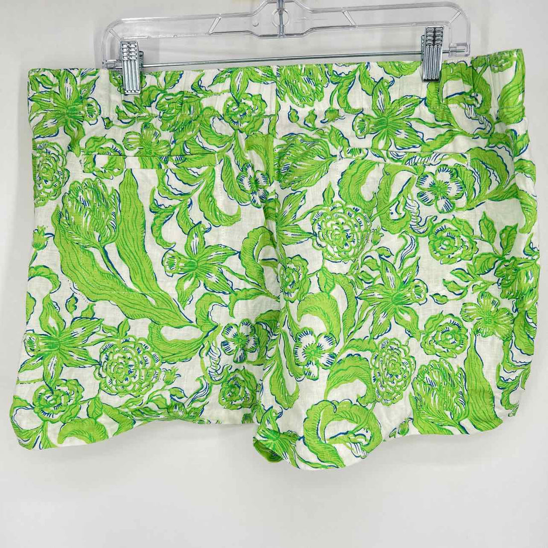 Lilly Pulitzer XL White & Green Print Linen Lilly Pulitzer Shorts