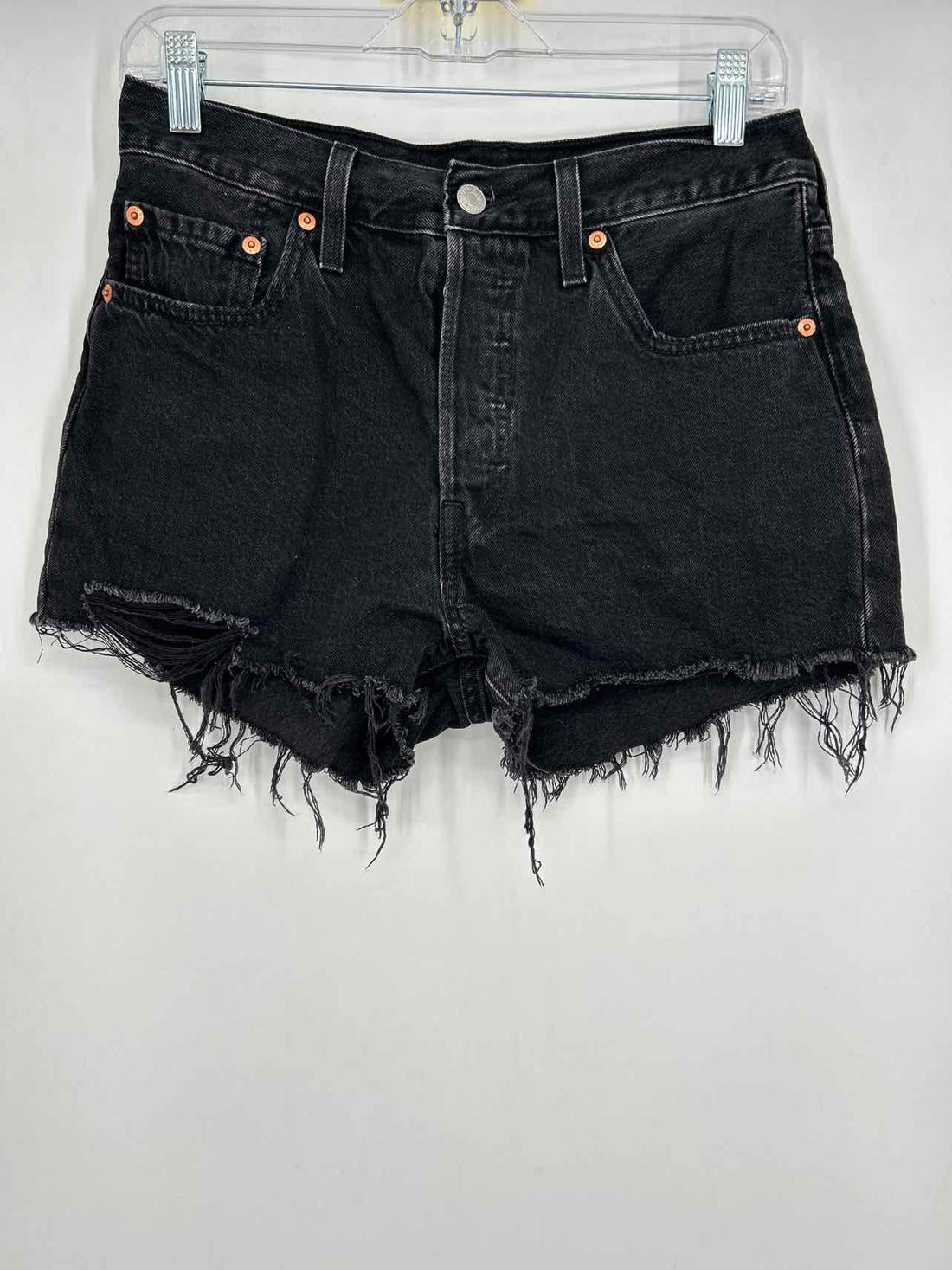 Levis Size 28 Black Distressed Shorts