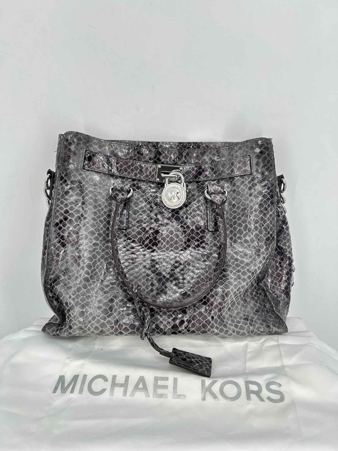Michael Kors Gray Reptile Leather Excellent Condition Satchel