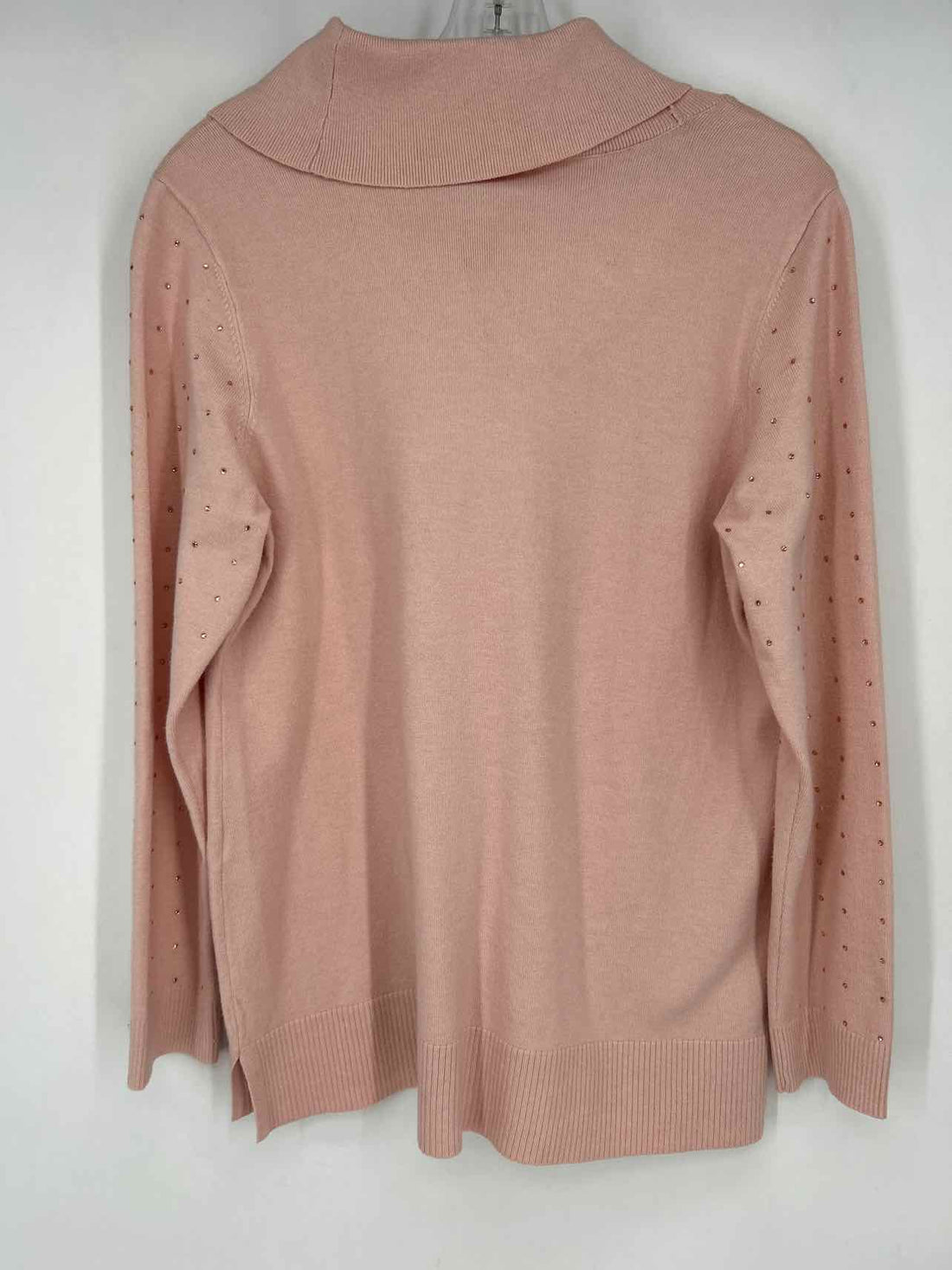 Chicos Size 1 (M) Light Pink Rhinestone Sweater