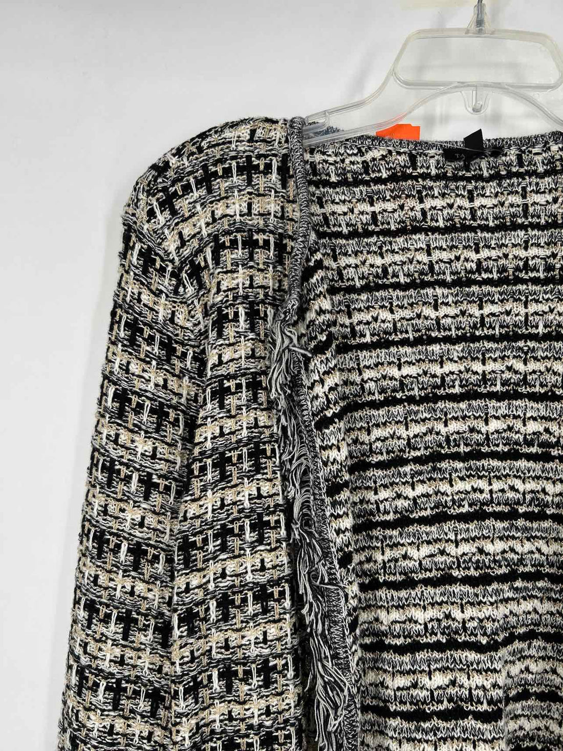 Talbots Size S White Black & Gold Cardigan