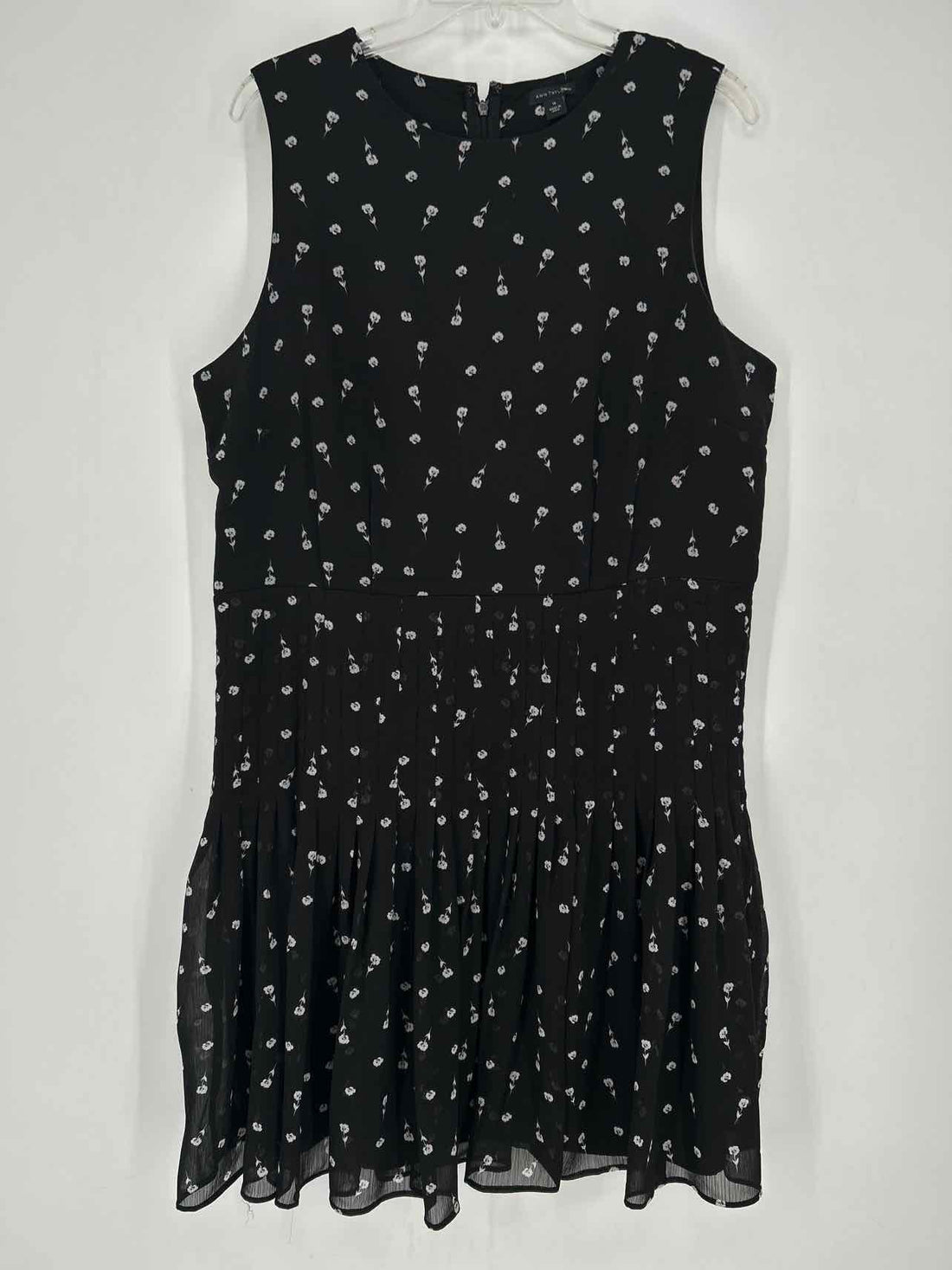Ann Taylor Size 14 Black Floral Sleeveless Dress