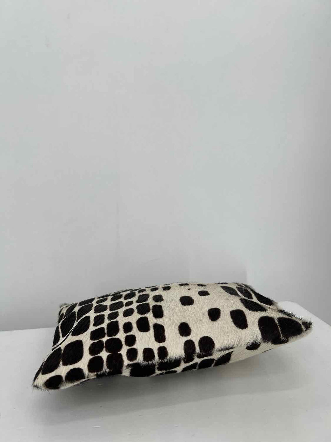 Rebecca Norman White & Dark Brown Calf Hair Pre Owned Clutch