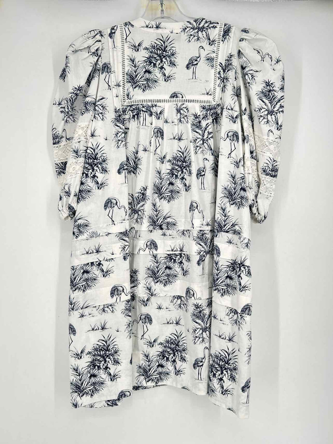 Hunter Bell Size S White & Navy Print Dress