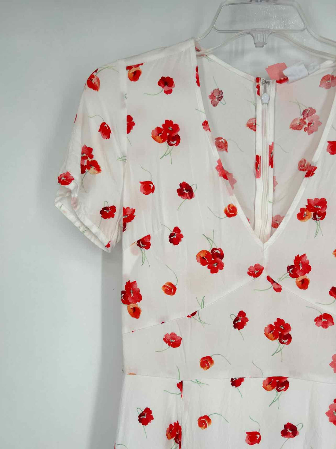 Gap Size 4 White & Red Floral Short Sleeve Dress