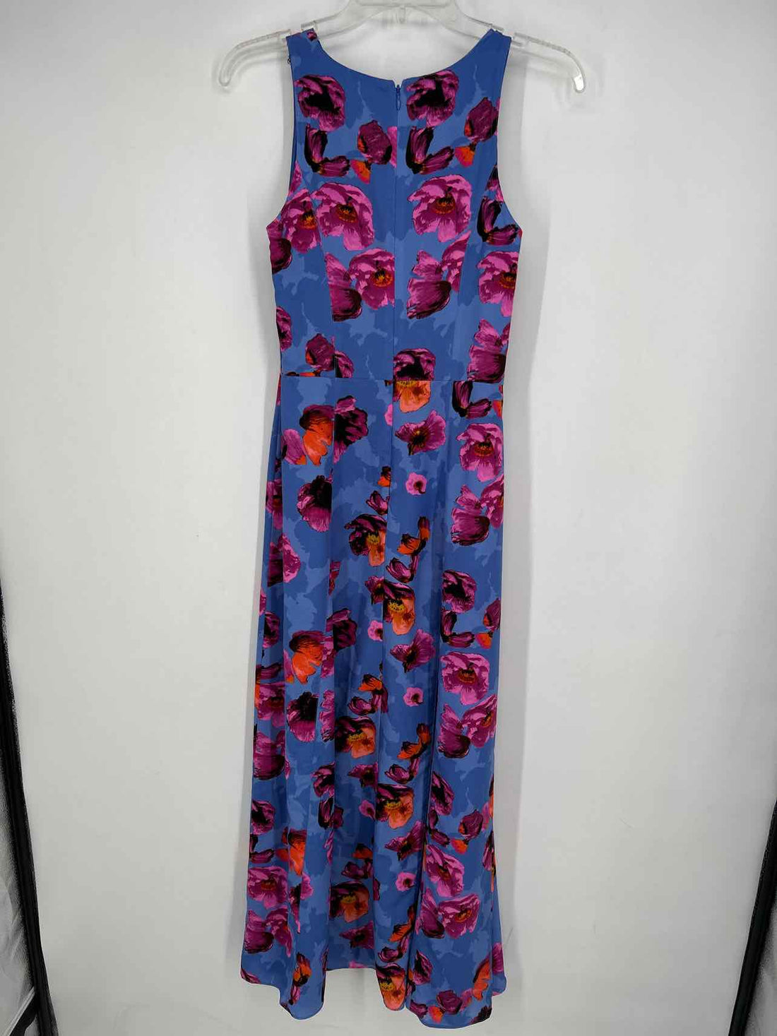 Banana Republic Size 2 Blue & Purple Floral Sleeveless Maxi