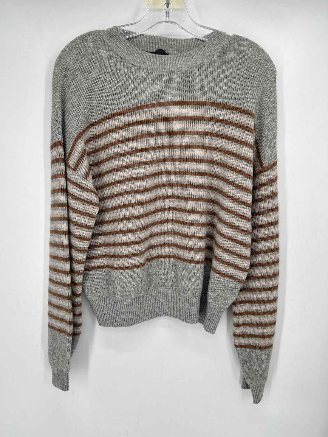 Monrow Size S Gray & brown stripe Sweater