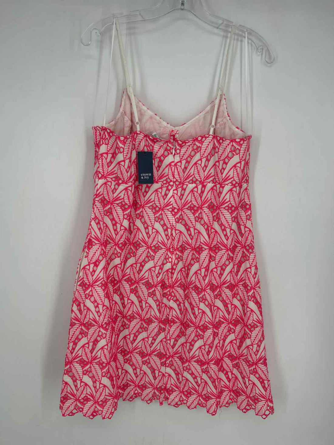 Crown & Ivy Size 16 White & Pink Eyelet NWT Dress