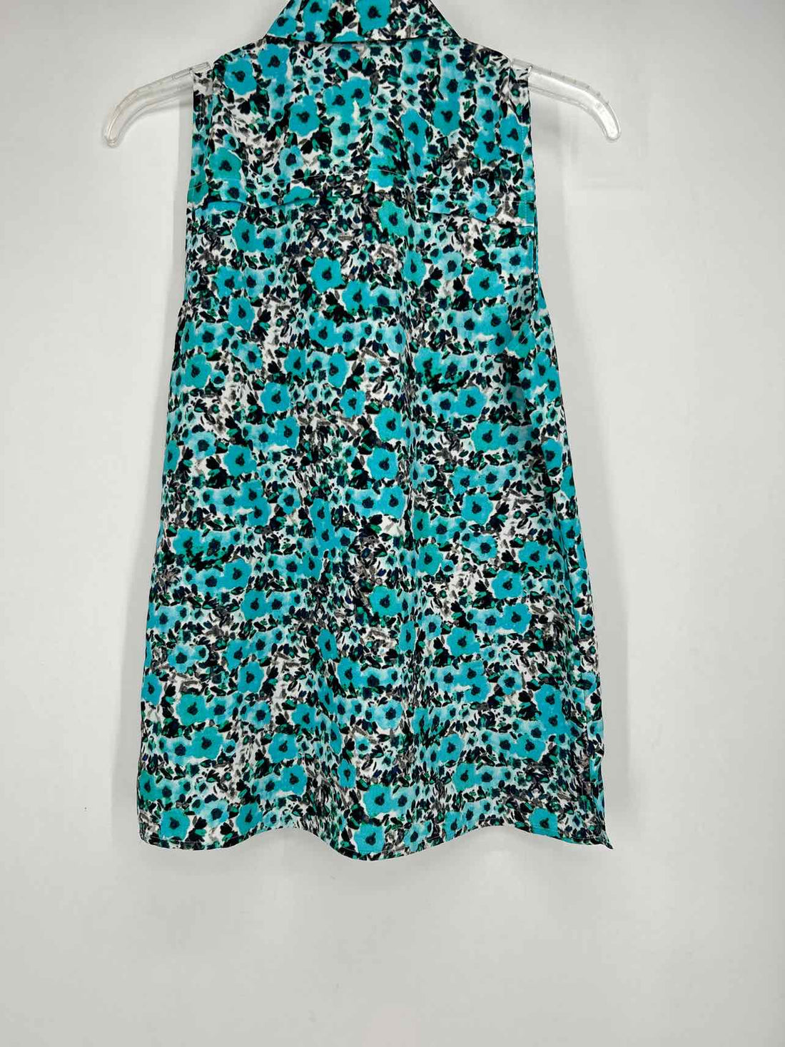 Ann Taylor Size XS Teal Floral Sleeveless