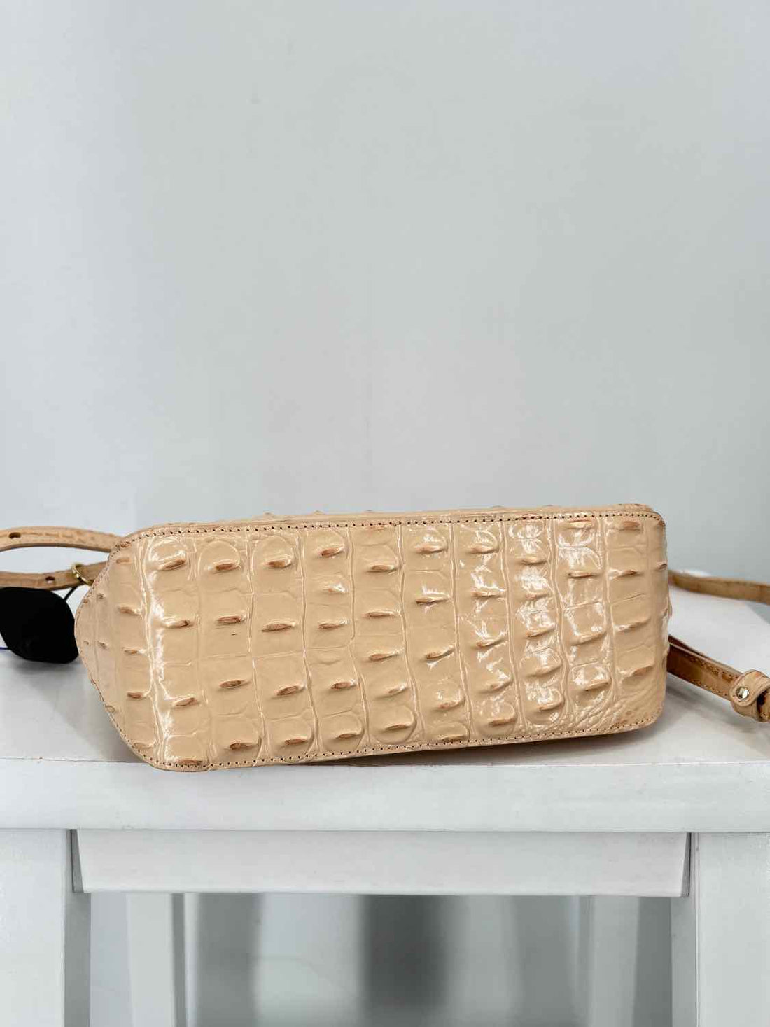 Brahmin Ayla Beige Croc Embossed Crossbody