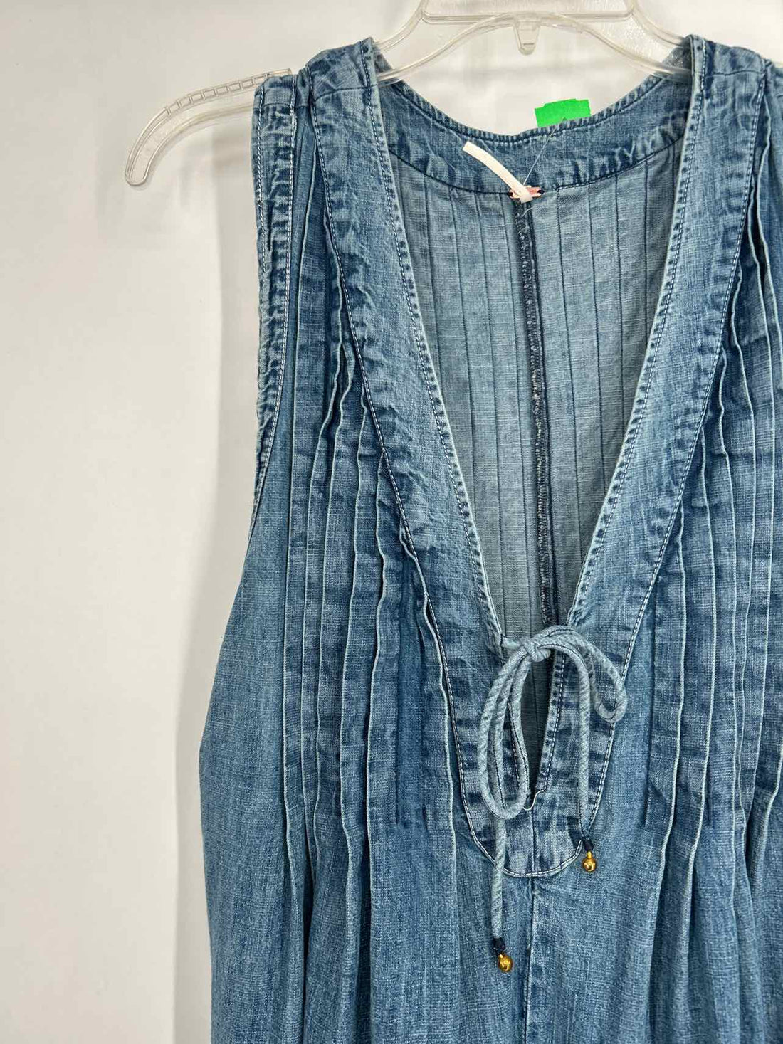 Free People Size L Denim Sleeveless Rompers