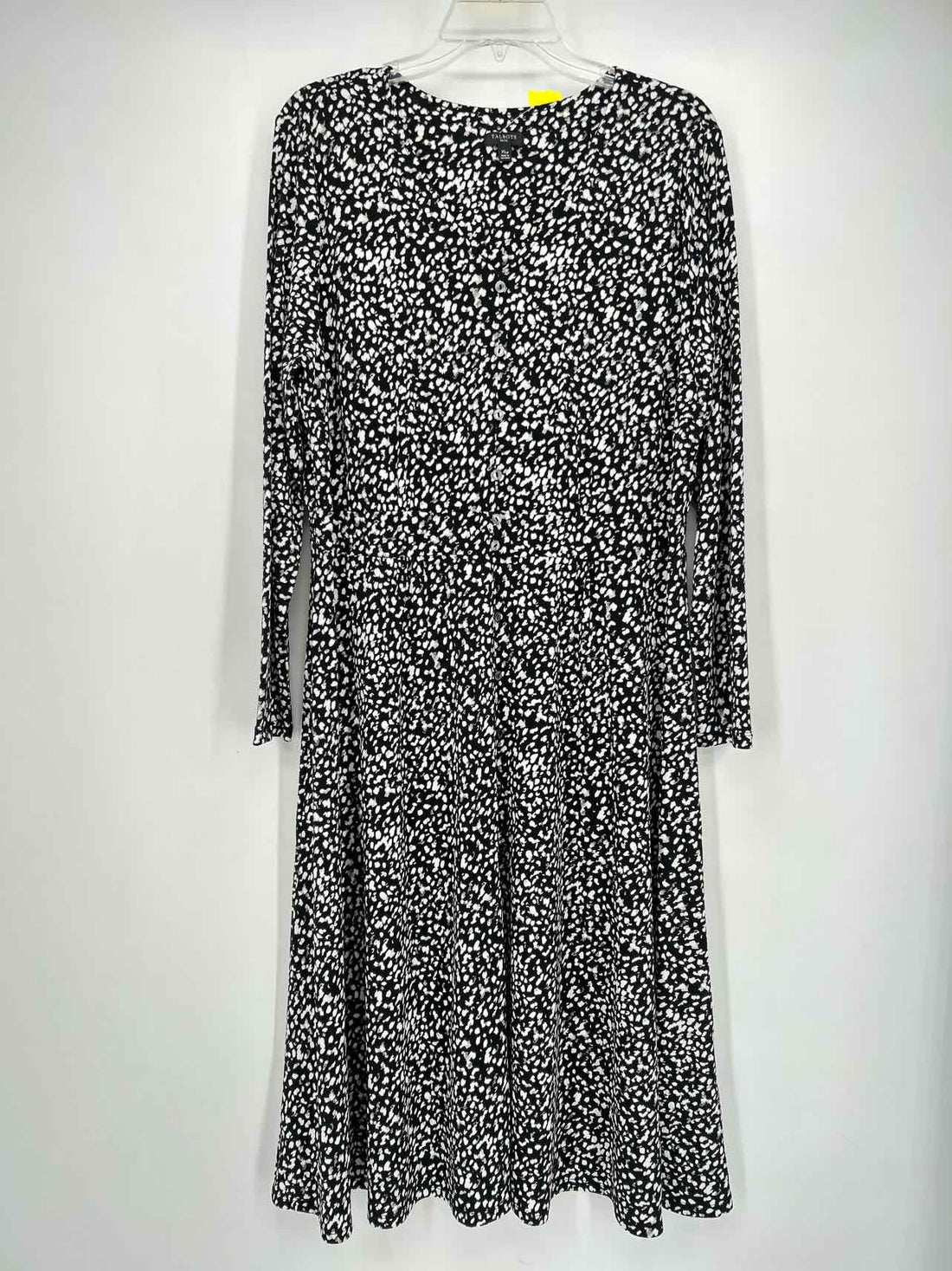 Talbots Size XLP Black & White Speckled Print Dress