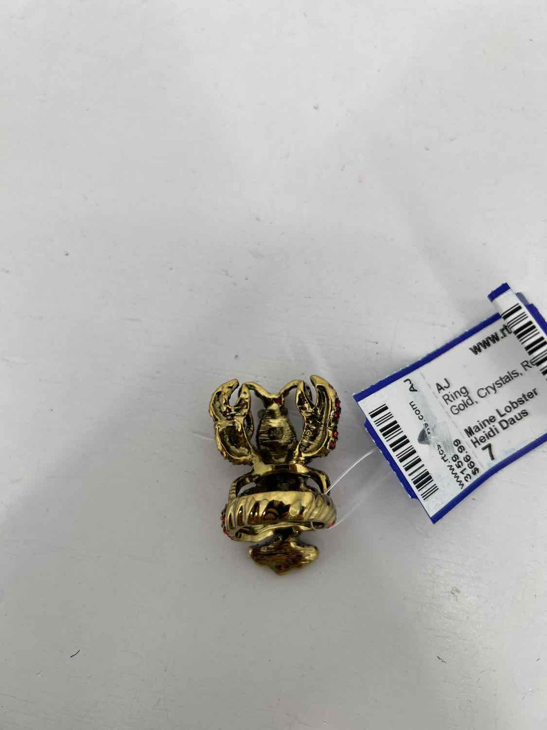 Heidi Daus Size 7 Gold Crystals Red Ring