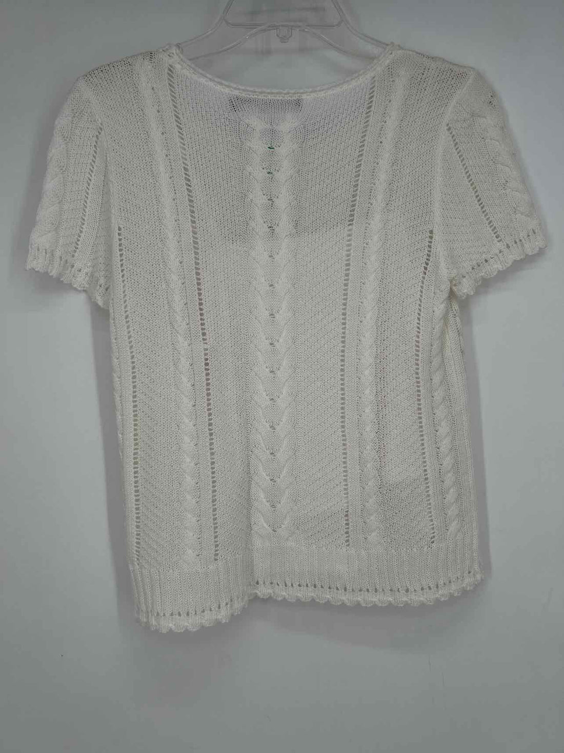 Lauren Ralph Lauren Size MP White Open Knit Short Sleeve
