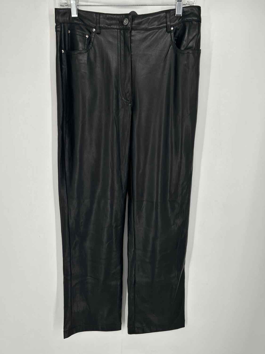 7 For All Mankind Size M Black Faux Leather Pants