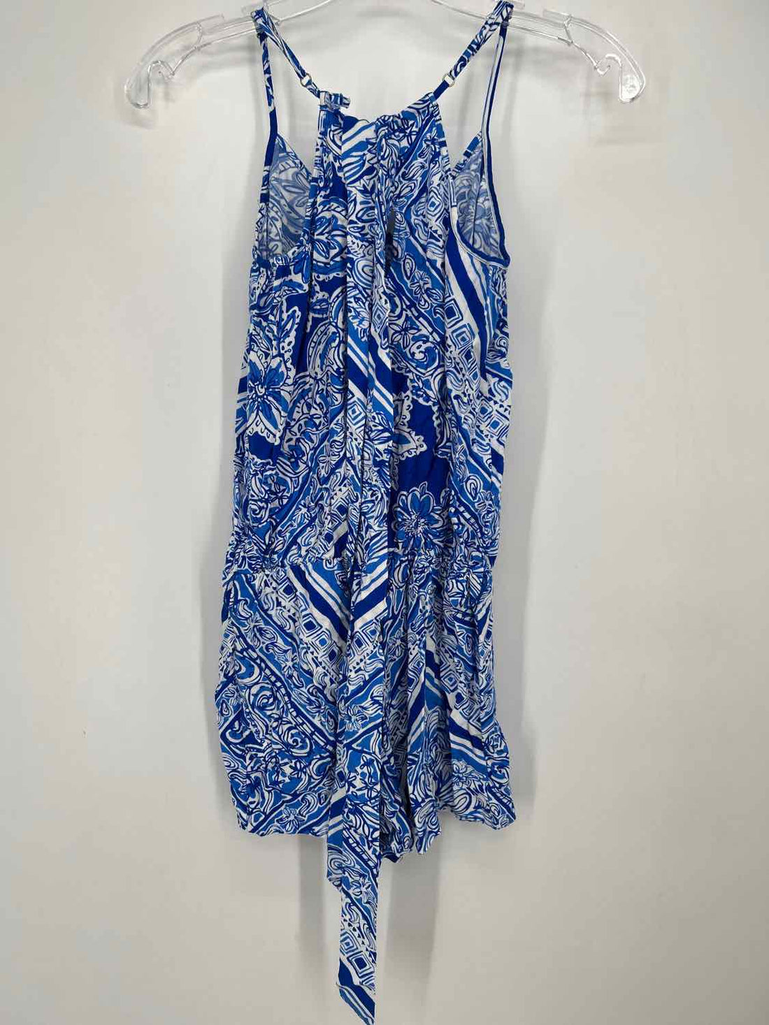 Lilly Pulitzer XS White & Blue Print Sleeveless Lilly Pulitzer Romper