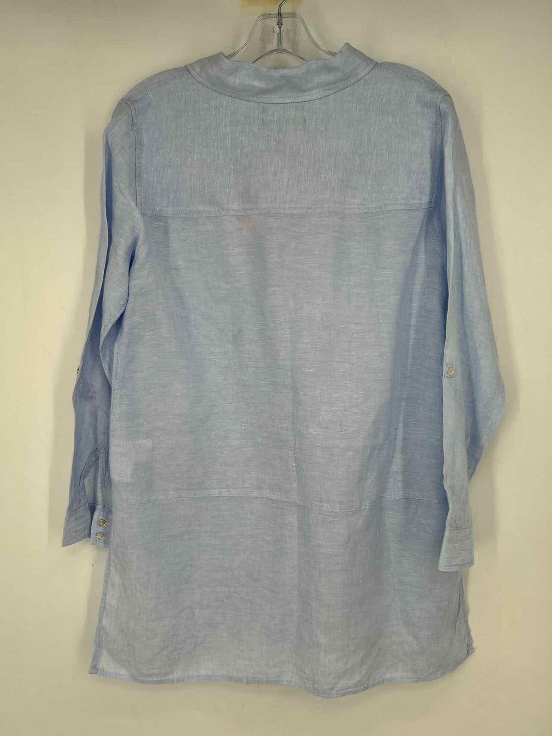 Tahari Size S Light Blue Linen Long Sleeve