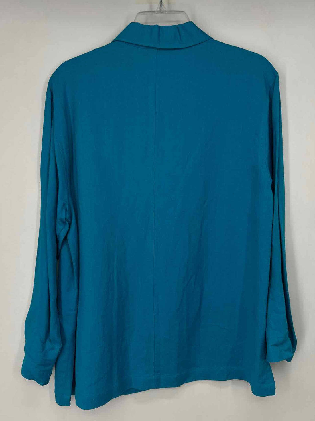 Topanga Canyon Size XS Bright Blue Linen/Rayon Vintage Long Sleeve