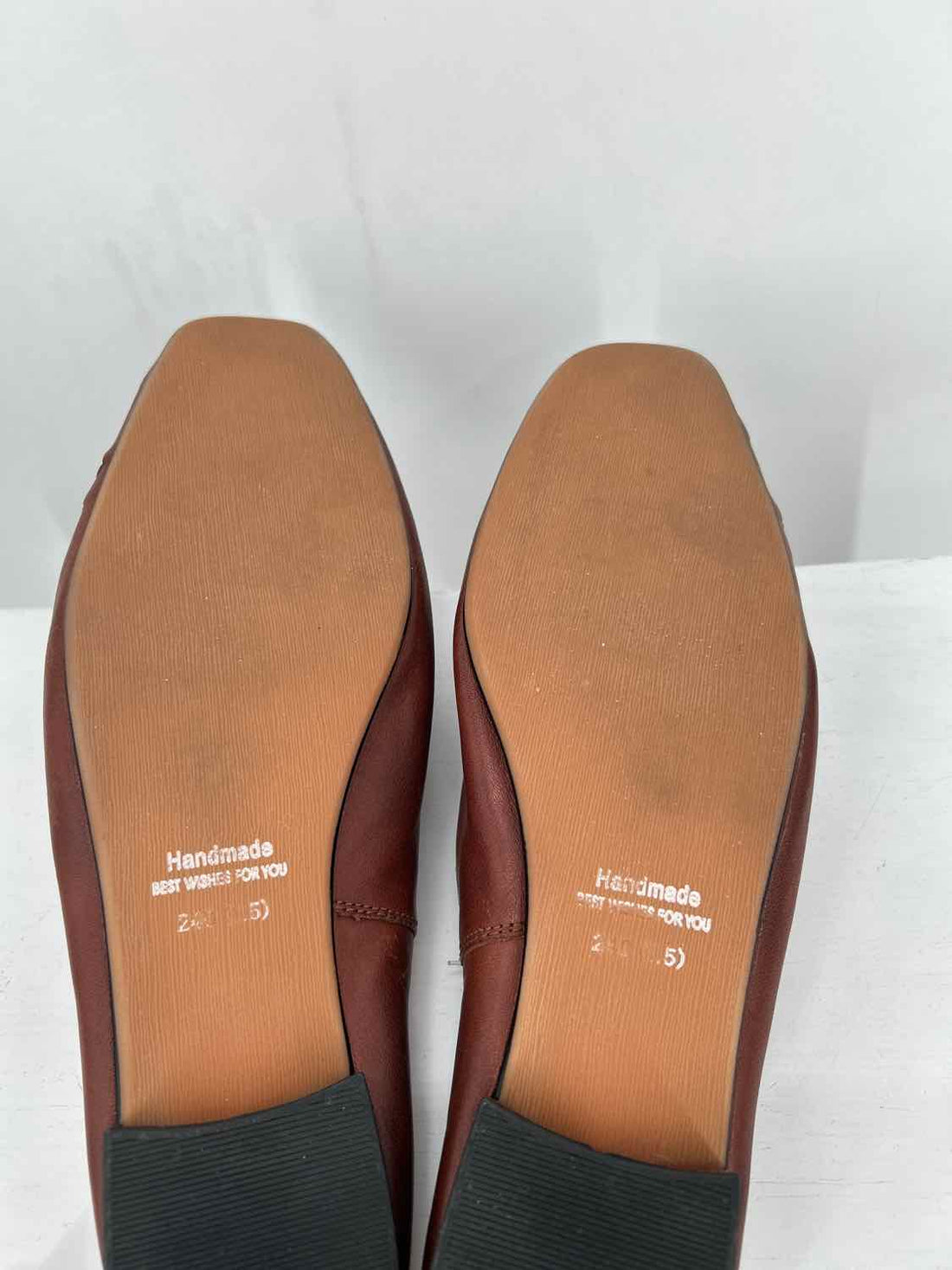 Handmade Women Size 38 (7.5-8) Brown Square Toe Mules