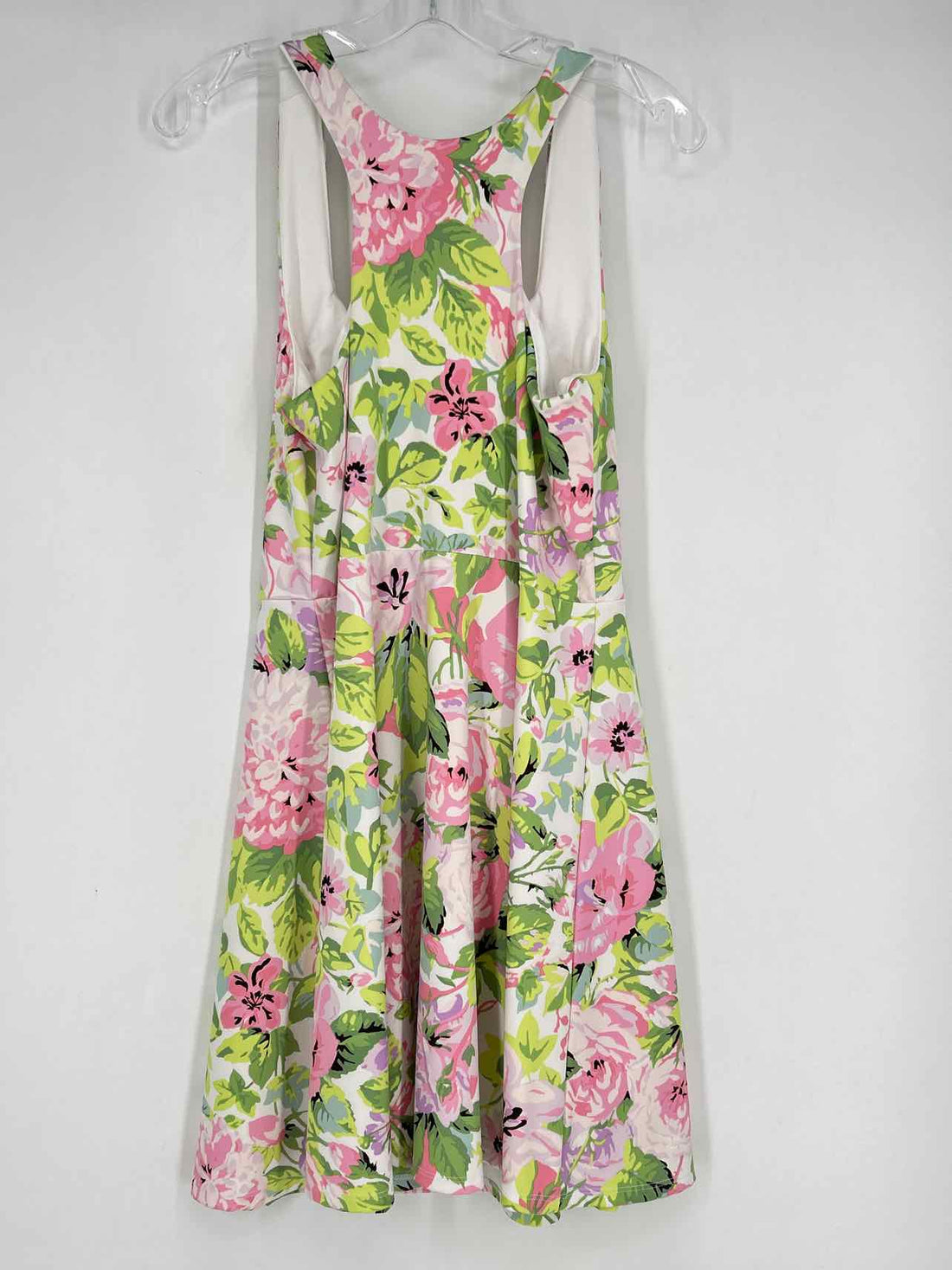 Laura Ashley Size L White Pink & Green Floral Sleeveless Active Dresses