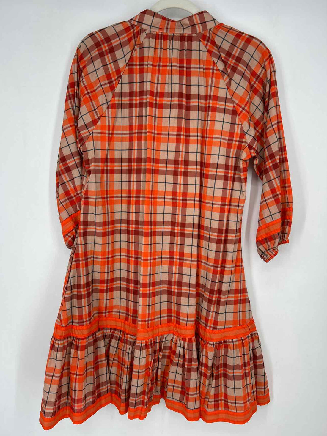Isla Payal S Tan & Orange Plaid New Boutique Dress