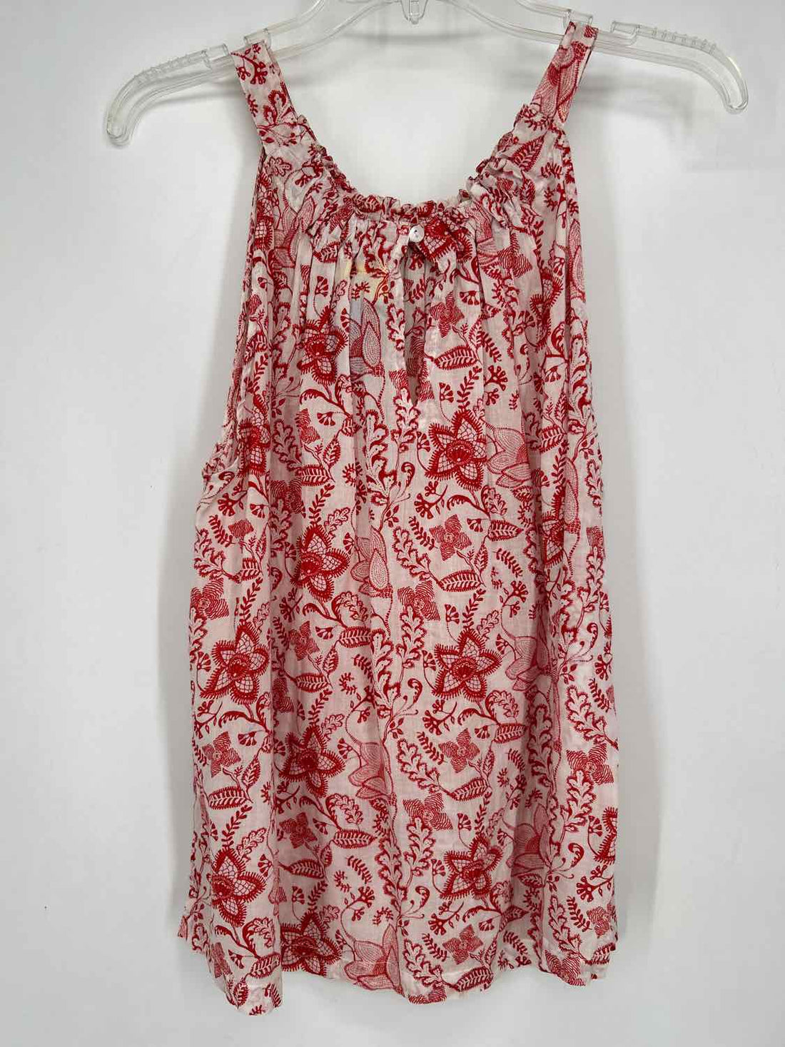 Roller Rabbit Size L White & Red Floral Sleeveless