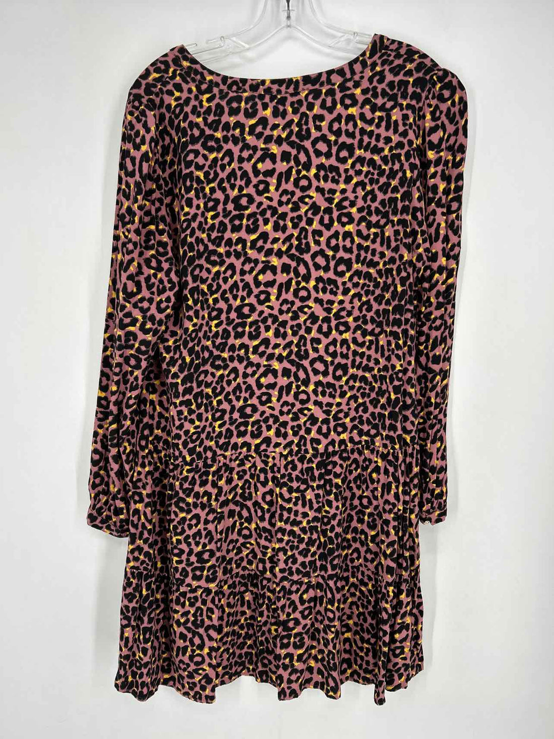 Loft Size M Pink Leopard Long Sleeve Dress