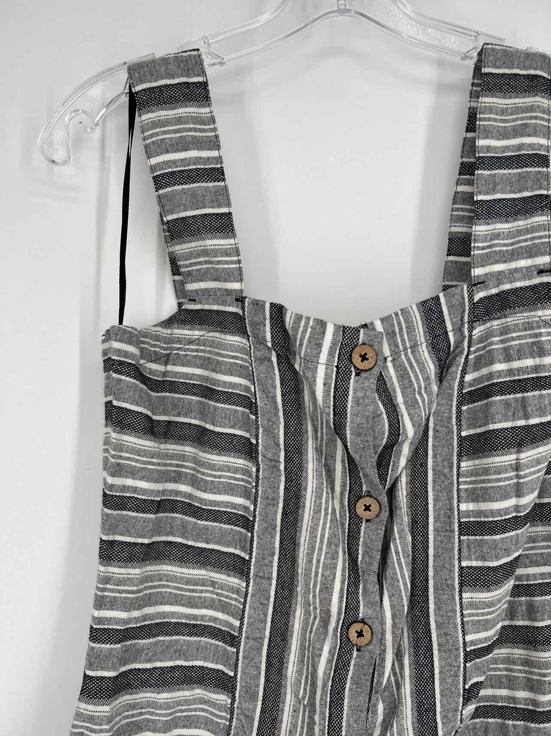 Roxy Size L Black & Gray Striped NWT Dress