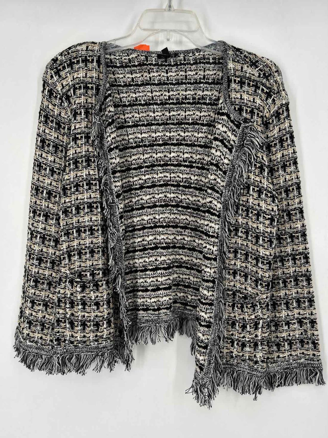 Talbots Size S White Black & Gold Cardigan