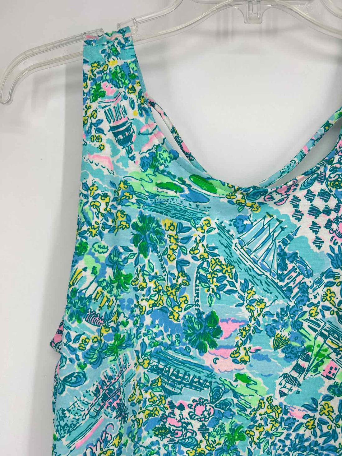 Lilly Pulitzer L Light Blue Print Sleeveless Lilly Pulitzer Dress