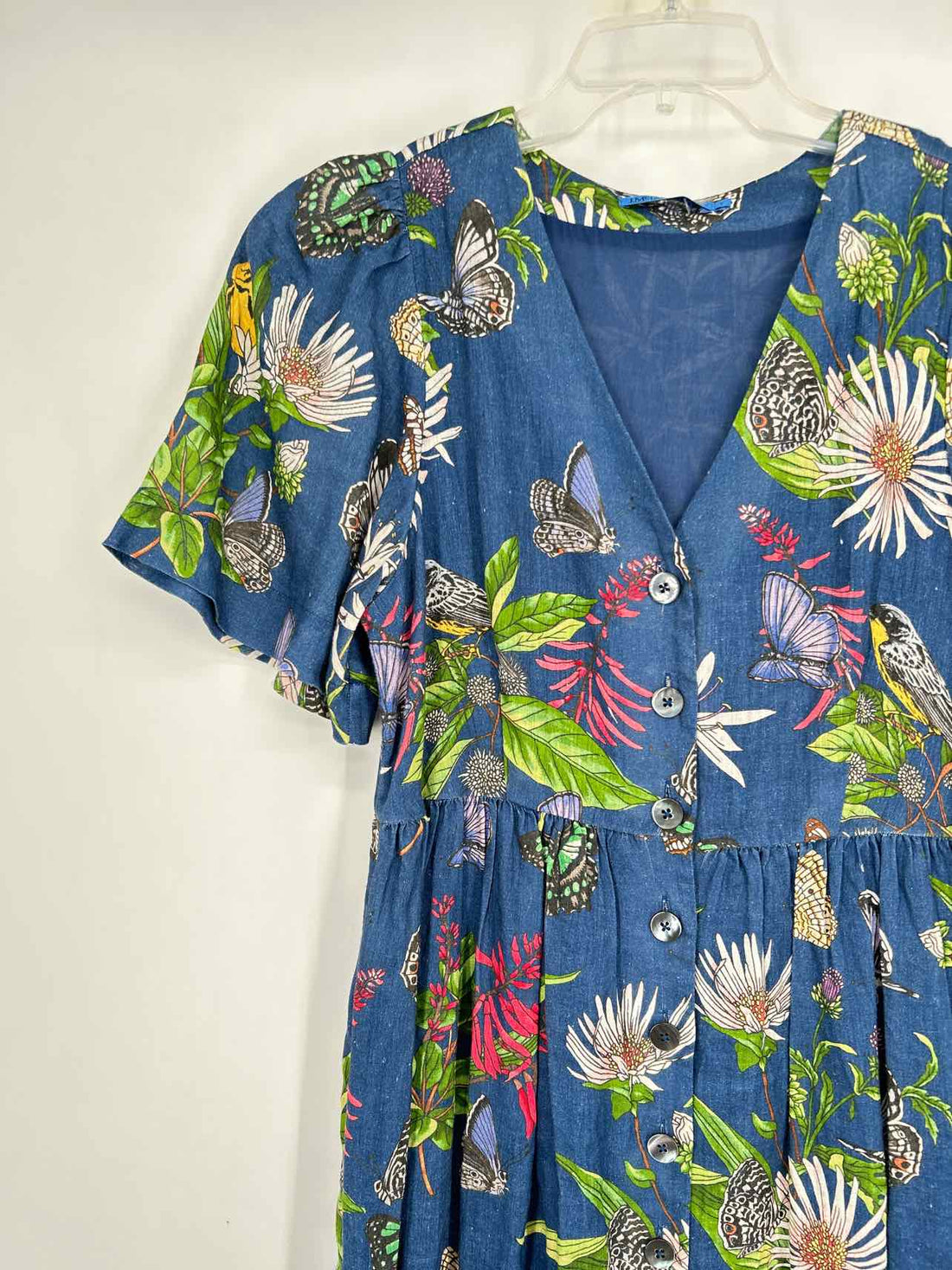 J McLaughlin Size S Navy Print Short Sleeve Dress