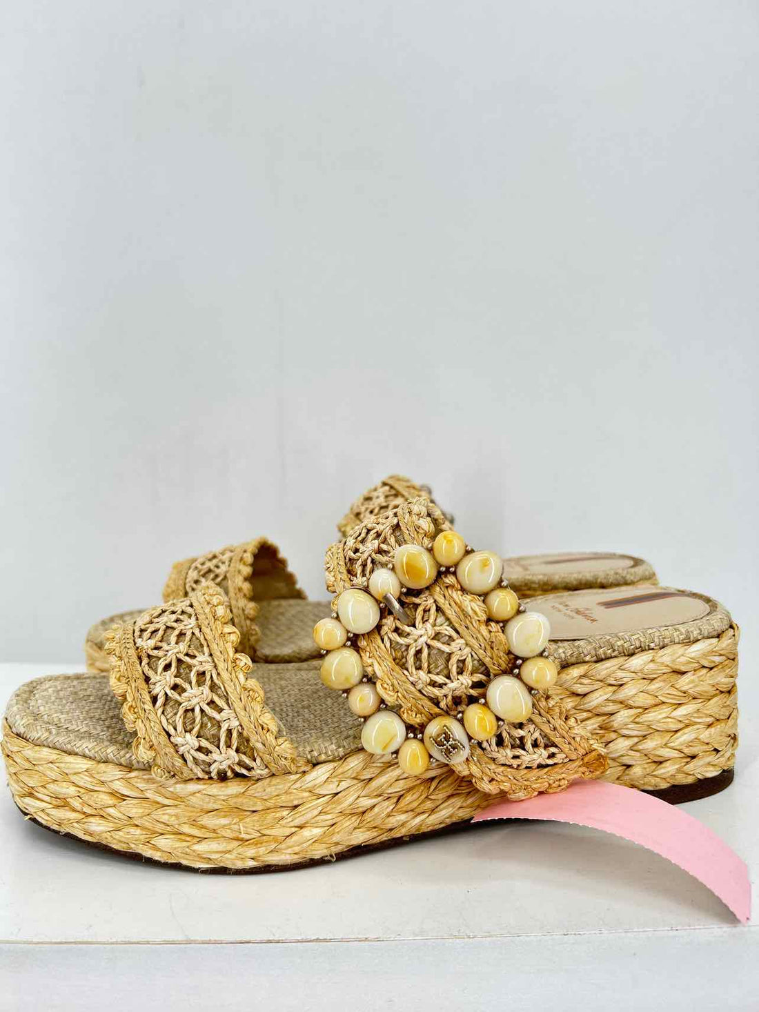 Sam Edelman Women Size 9.5 Raffia Straw Sandals