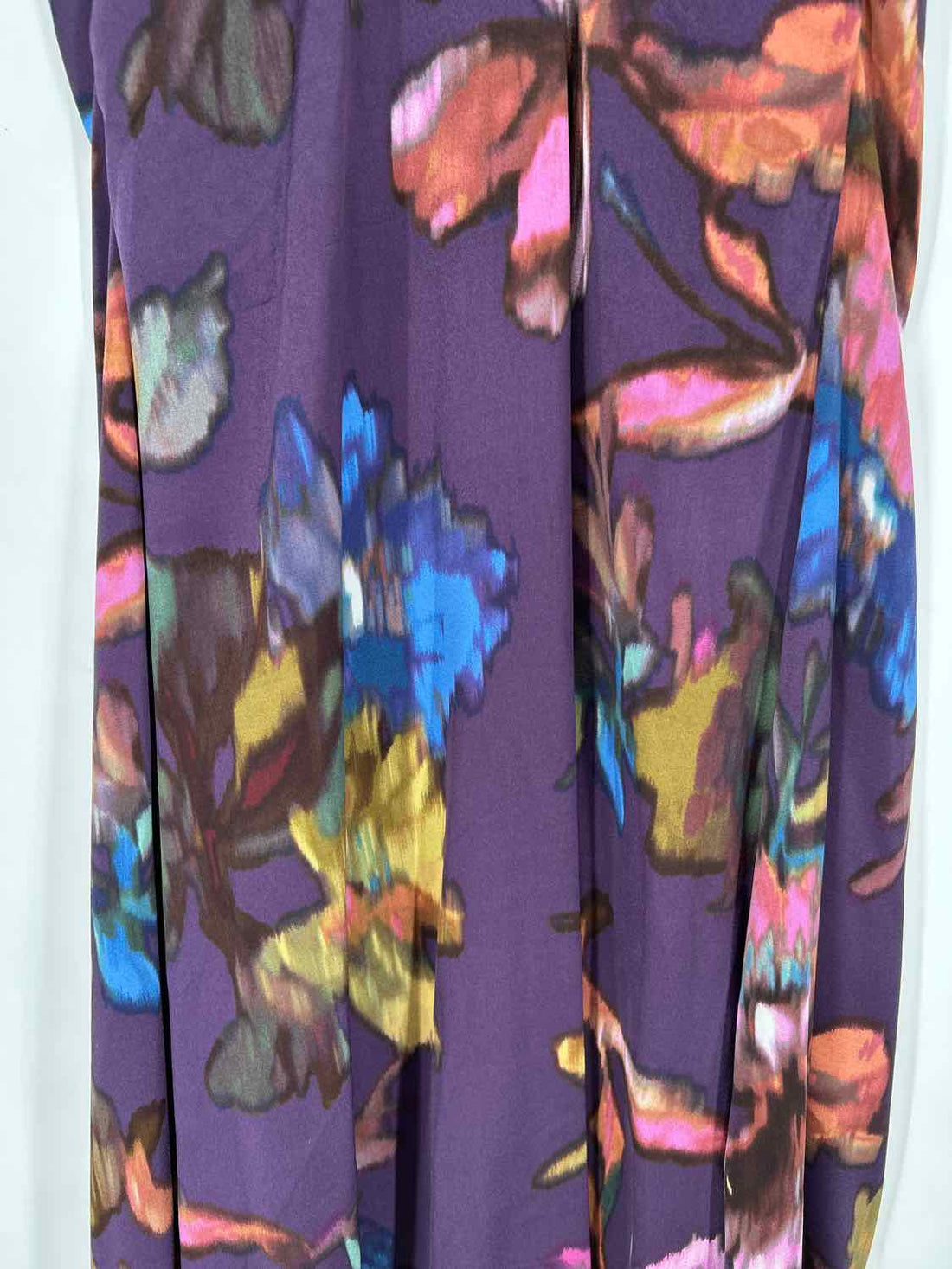 Nicole Miller Size L Purple Print Maxi