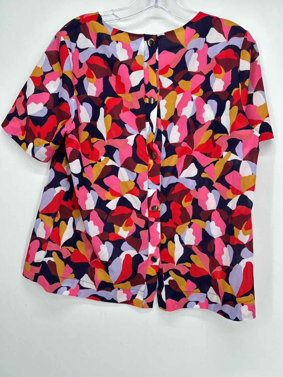 Crosby by Mollie Burch Size M Dark Purple Multi Color Print Short Sleeve