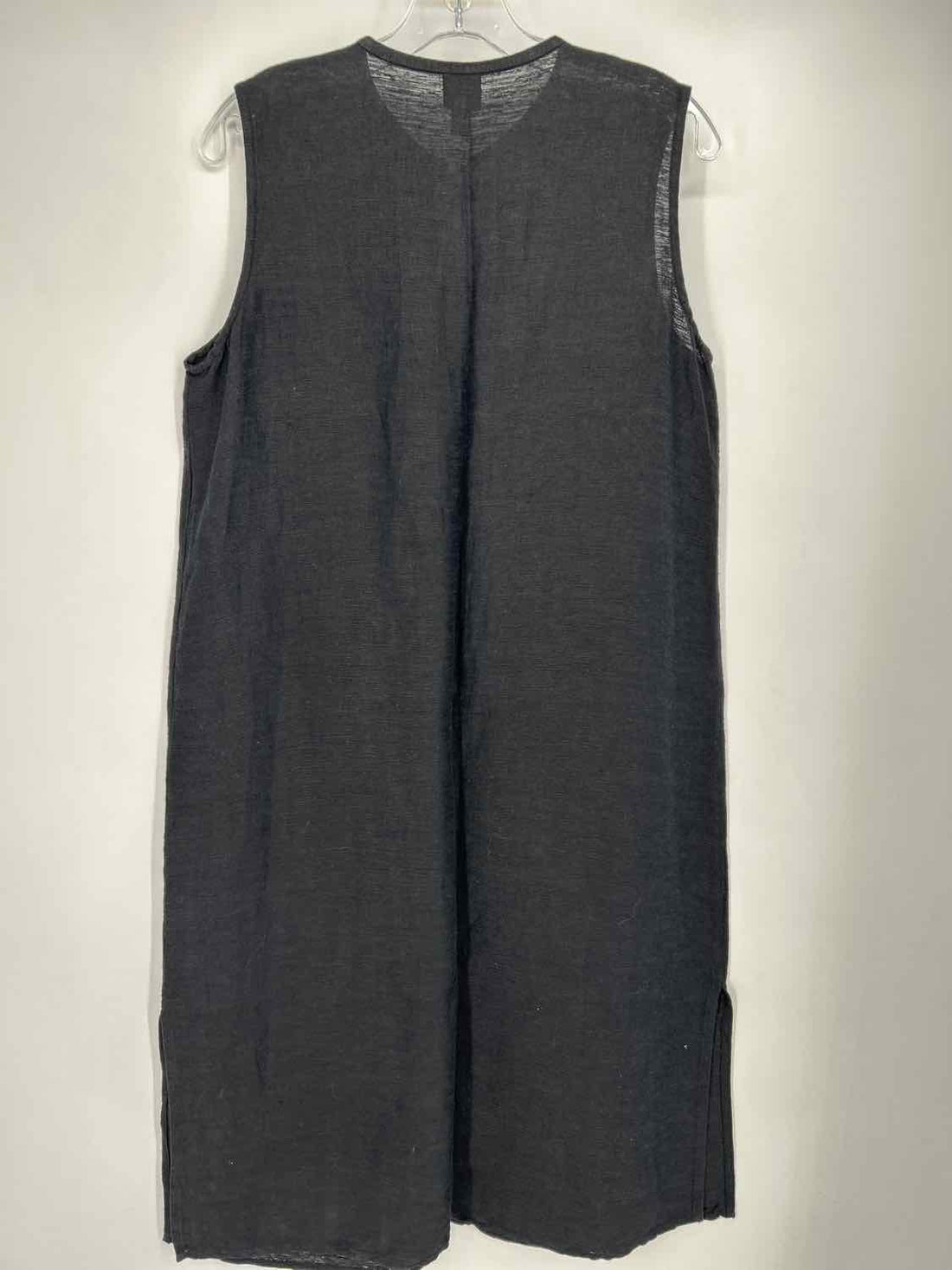 Eileen Fisher Size LP Black Linen/Cotton Sleeveless Dress
