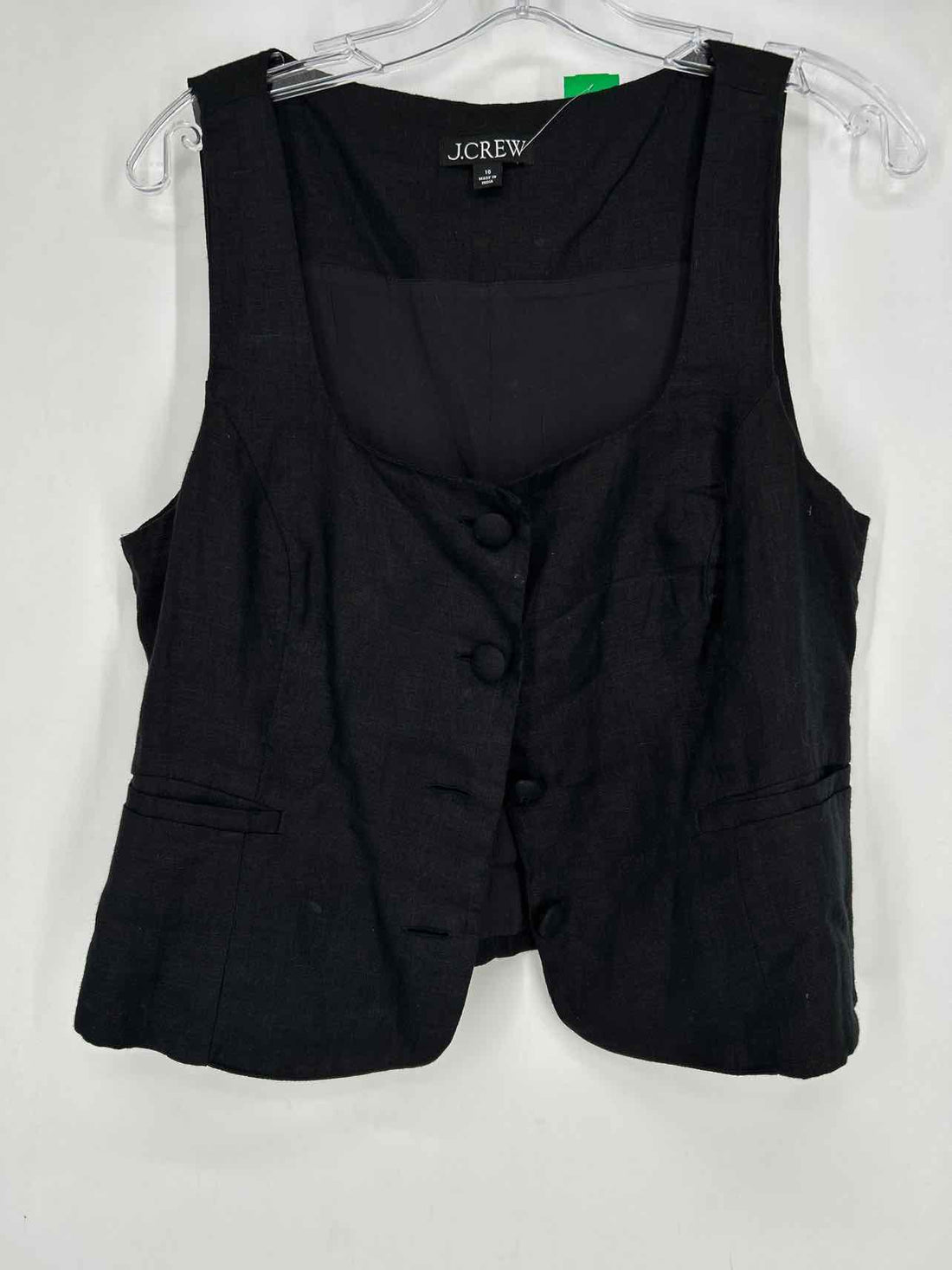 J Crew Size 10 Black Linen Sleeveless