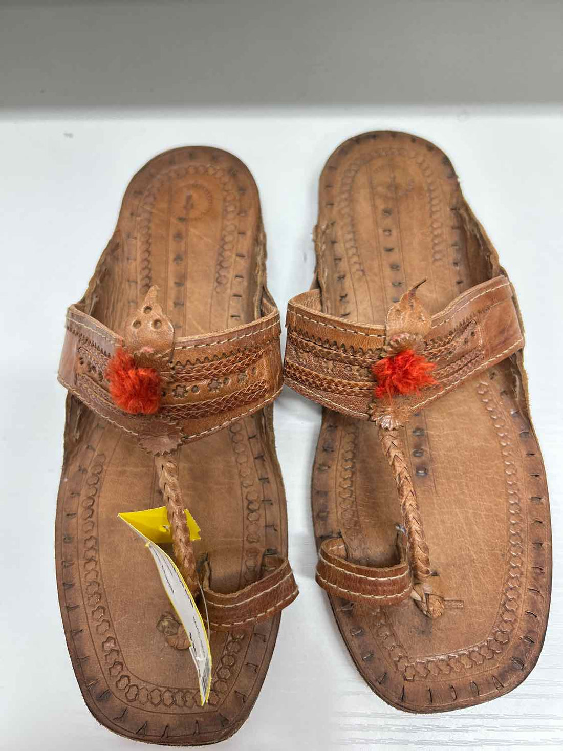 Kolhapuri Chappal Women Size 7 Brown Handmade Sandals