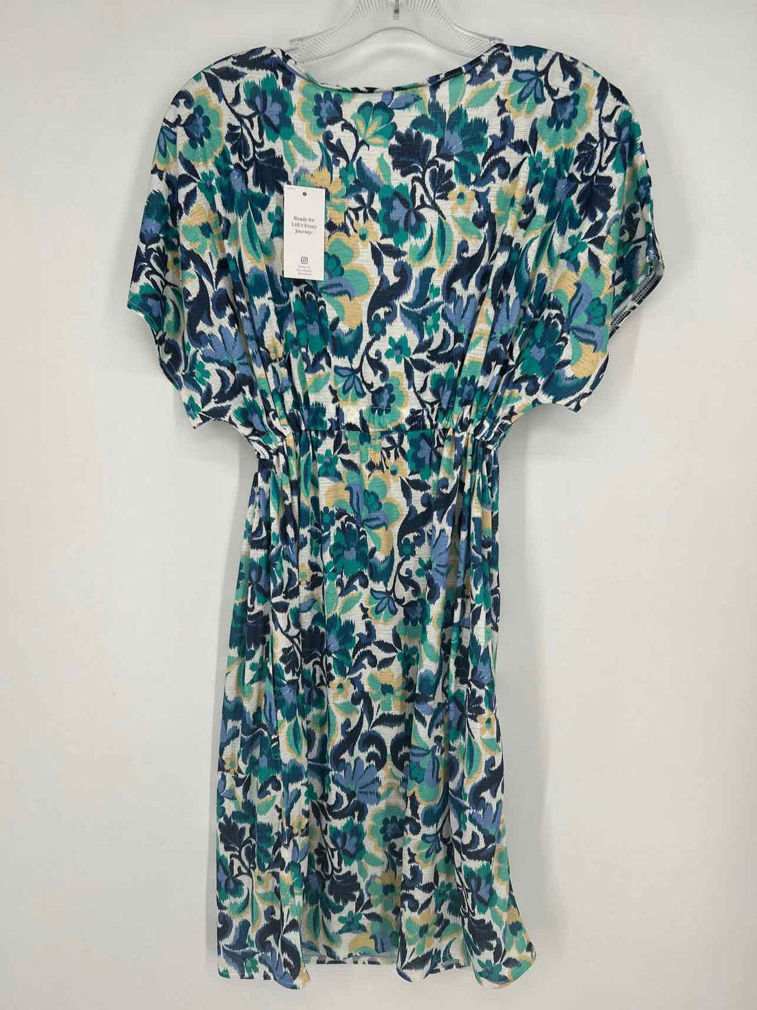 Land's End Size M White Blue & Green Floral NWT Coverup