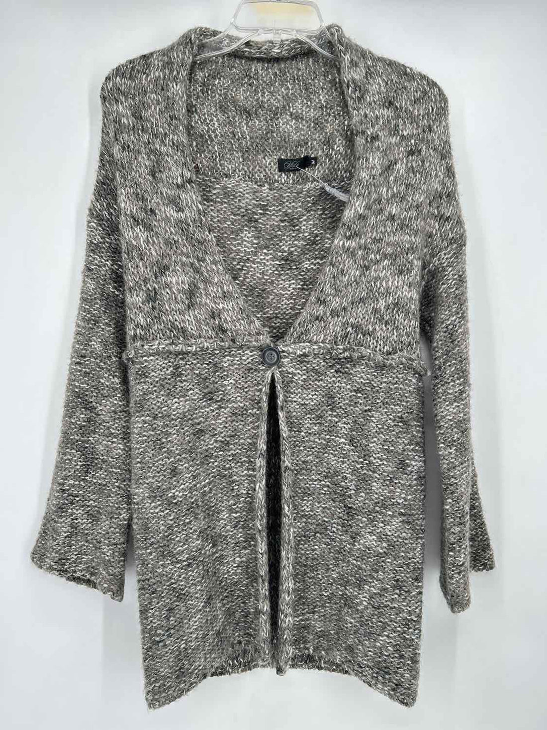 Yida Size M Heathered Gray Wool Blend Cardigan