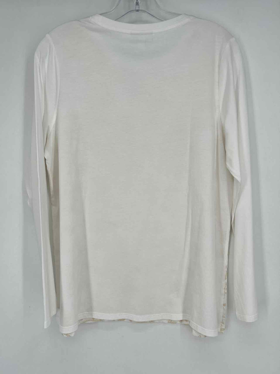 Pure Jill Size M White Print Embroidered Long Sleeve