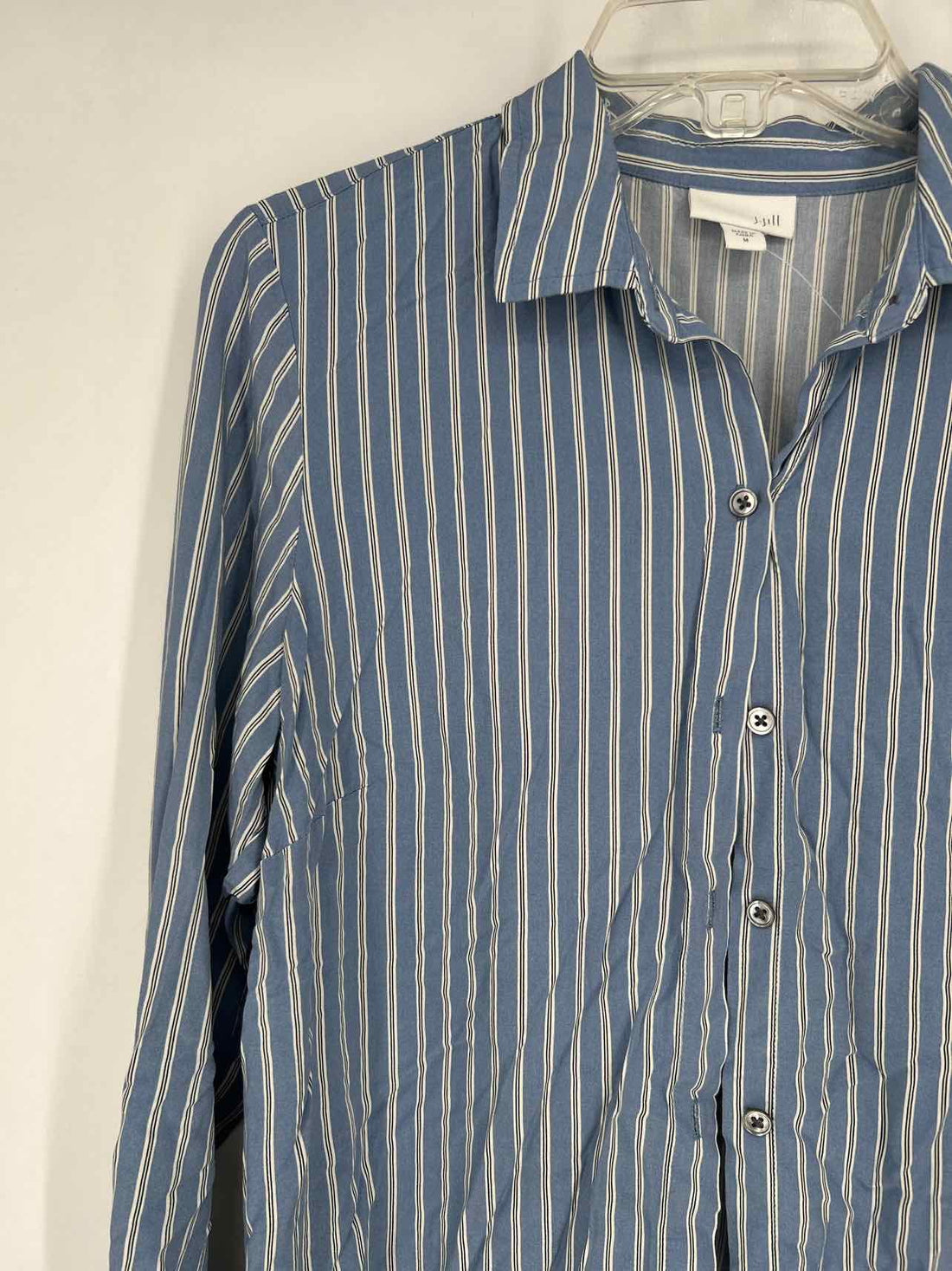 J Jill Size M Blue Stripe Long Sleeve