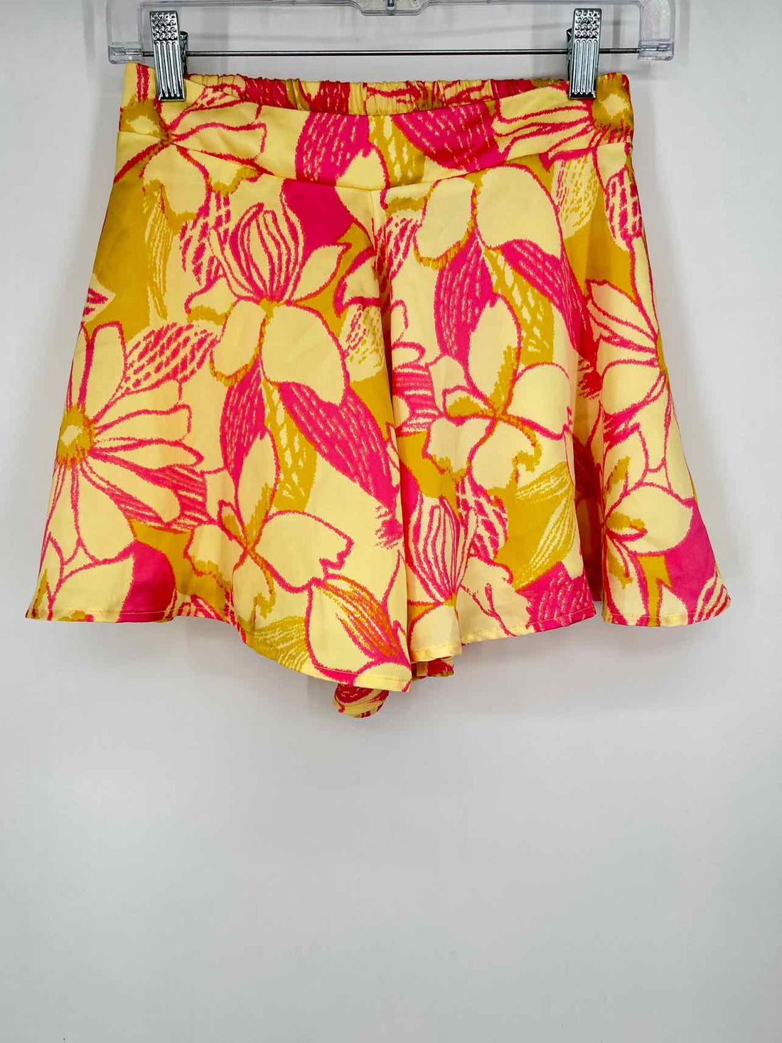 Adrienne Size S Yellow & Pink Floral Shorts