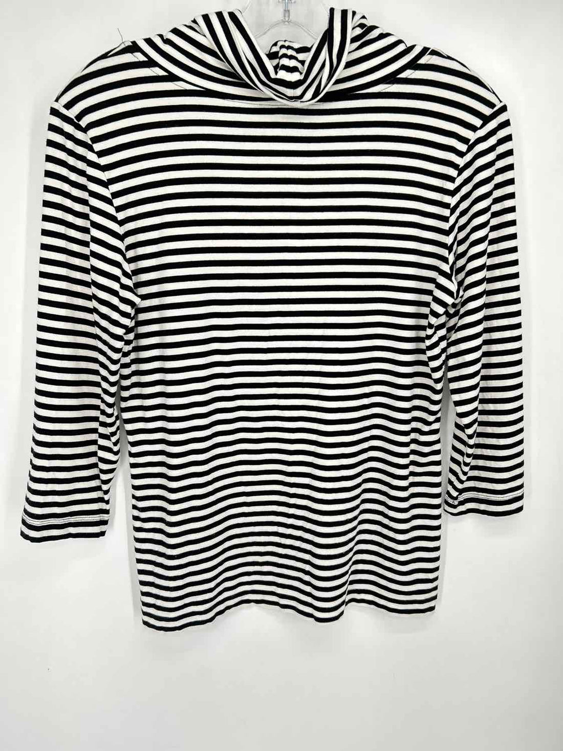 Chicos Size 0 Black & White Striped Long Sleeve