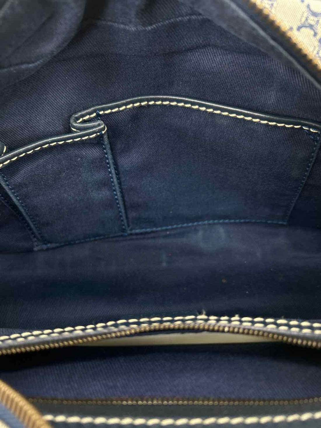 Celine Navy Print Vintage As Is Tote