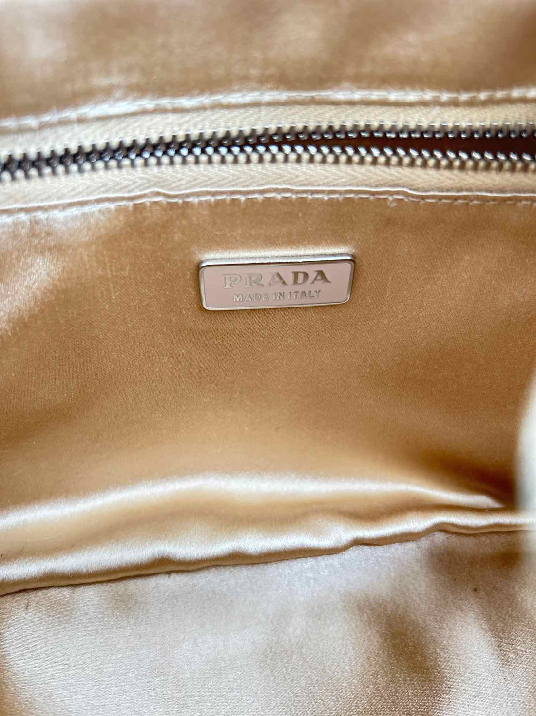 Prada Gold Silk Shoulder Purse